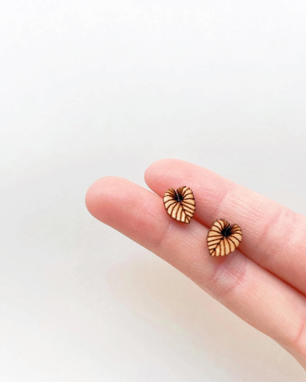 Hypoallergenic Wooden Tiny Dainty Plant Studs