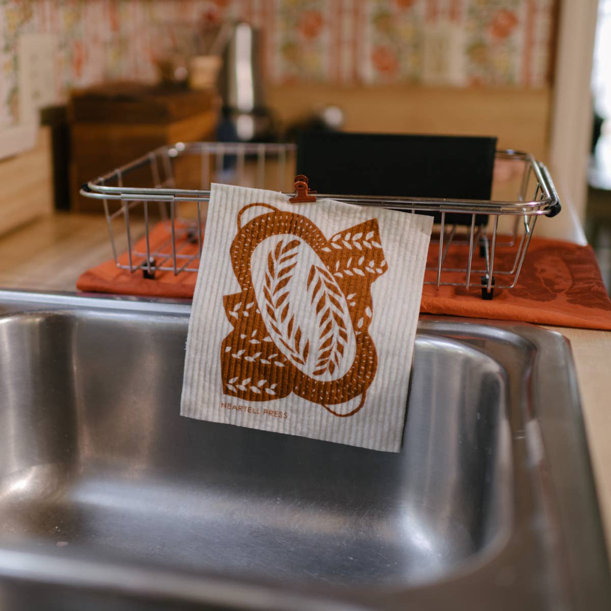Screen Printed Natural Bread Sponge Cloth