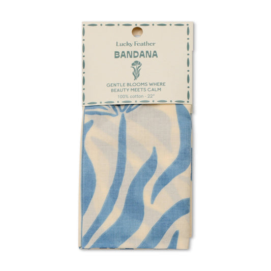Happiness Bandanas - Blue/wht floral - Calm