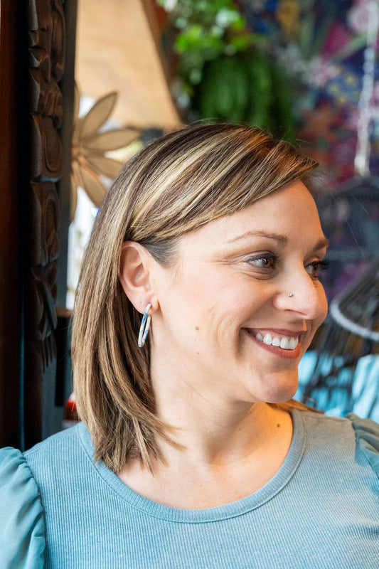 Camy Hoops - Greek Goddess Blue // Earrings, Gifts