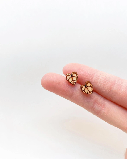 Hypoallergenic Wooden Tiny Dainty Plant Studs