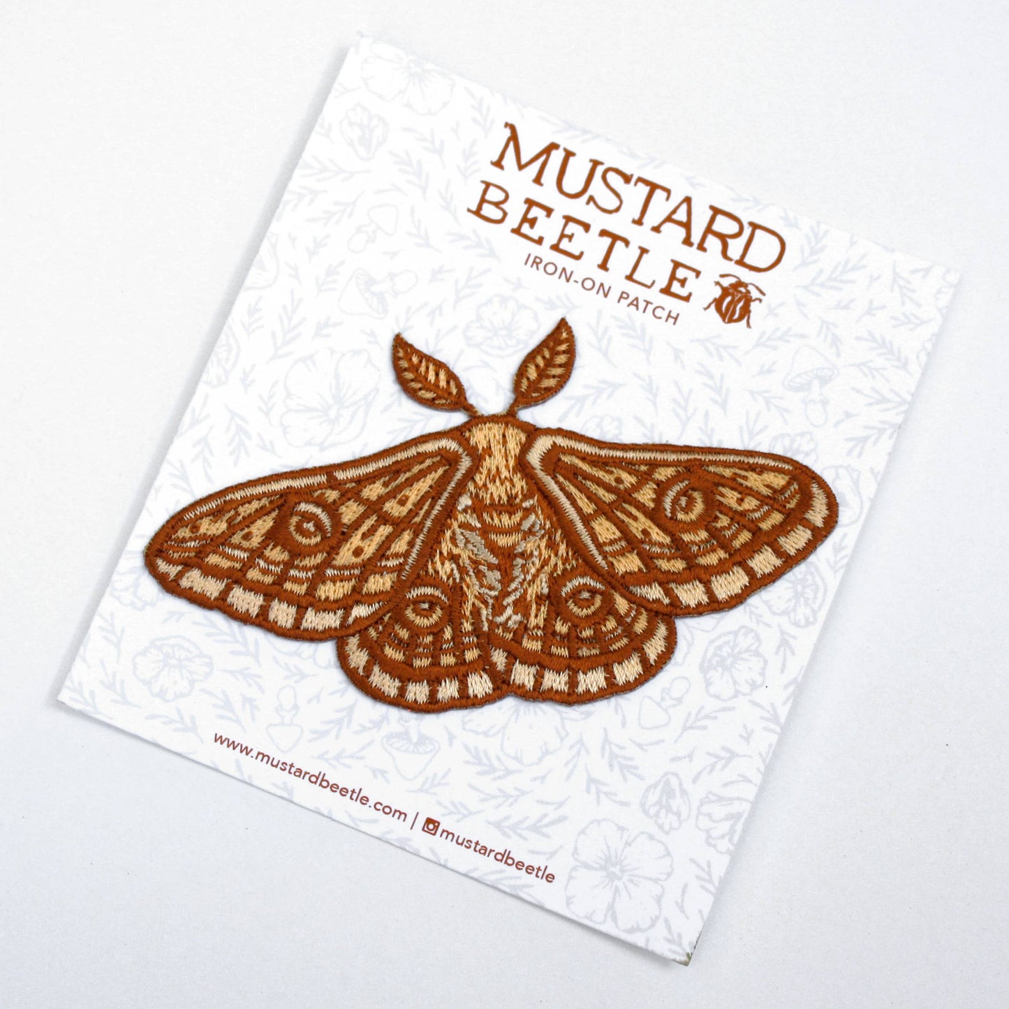 Emperor Moth Embroidered Patch, Iron on Patch