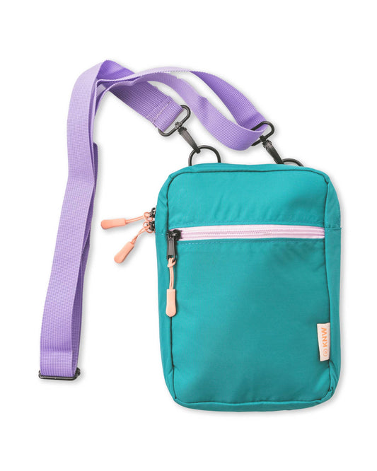 Recycled Crossbody Bag | Teal/Lavender