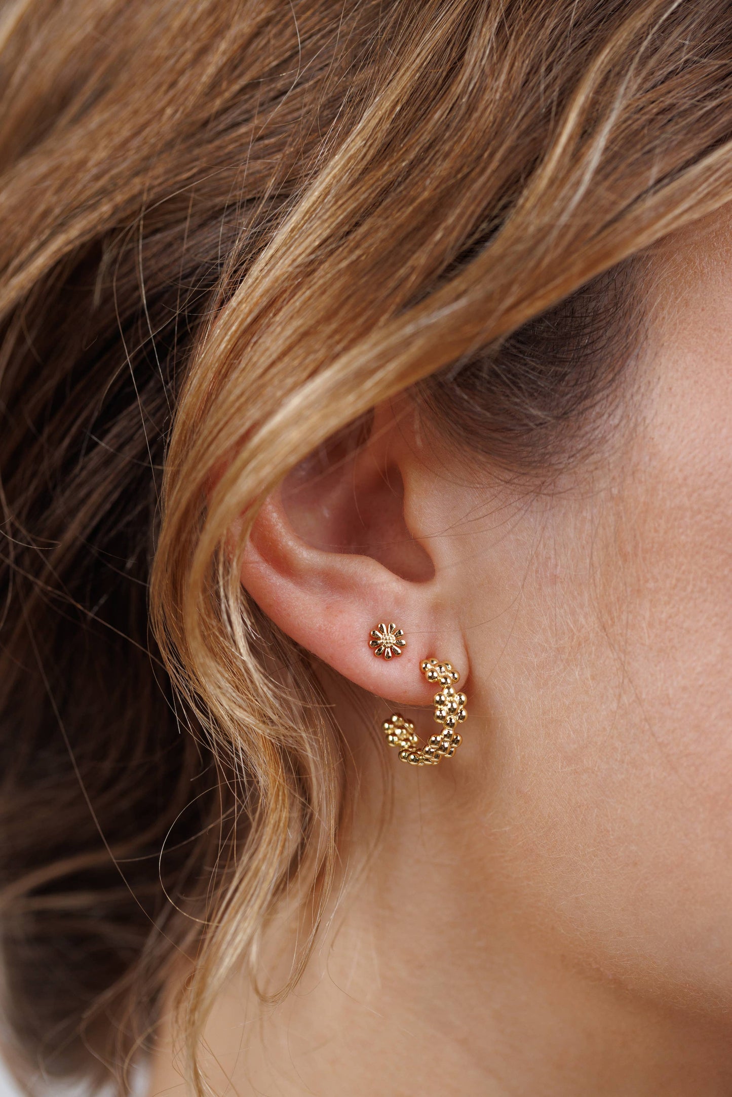 Petite Daisy Stud - 18k Gold Plated Earrings