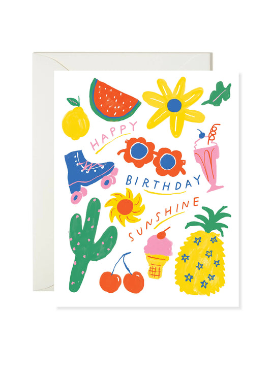 Sunshine Things – Summer Roller Skate Birthday Card