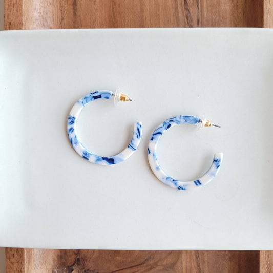 Camy Hoops - Greek Goddess Blue // Earrings, Gifts