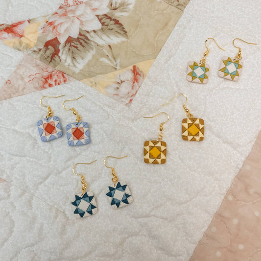 Quilt Block Dangle Earrings