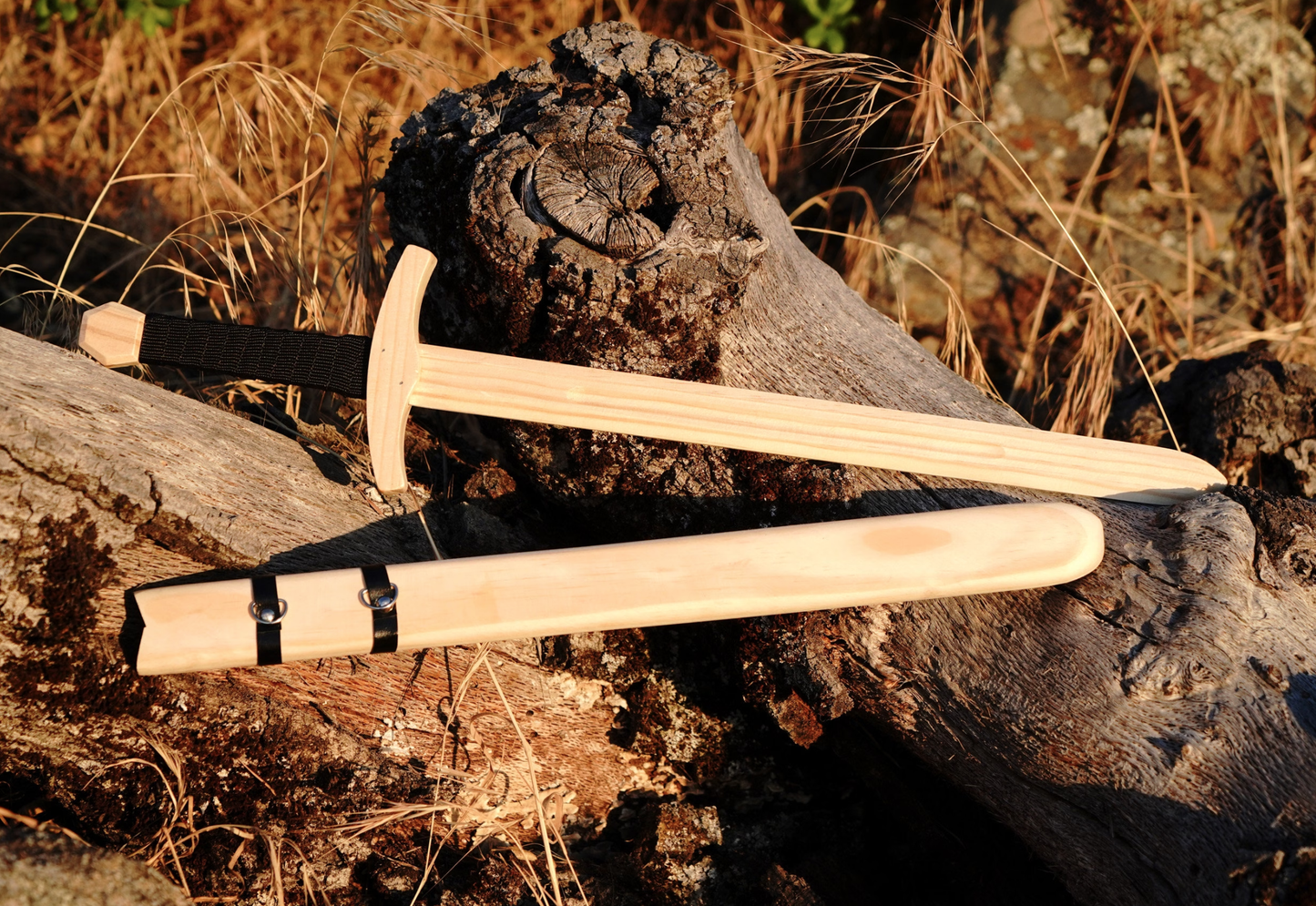 Wooden Toy Sword with Sheath - No Finish