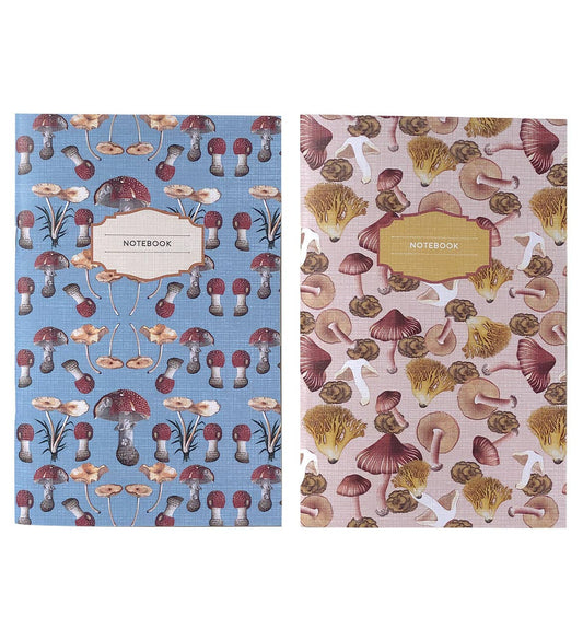 Amanita Muscaria and Pink Mushrooms Notebook Set