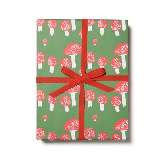Festive Mushrooms wrapping paper