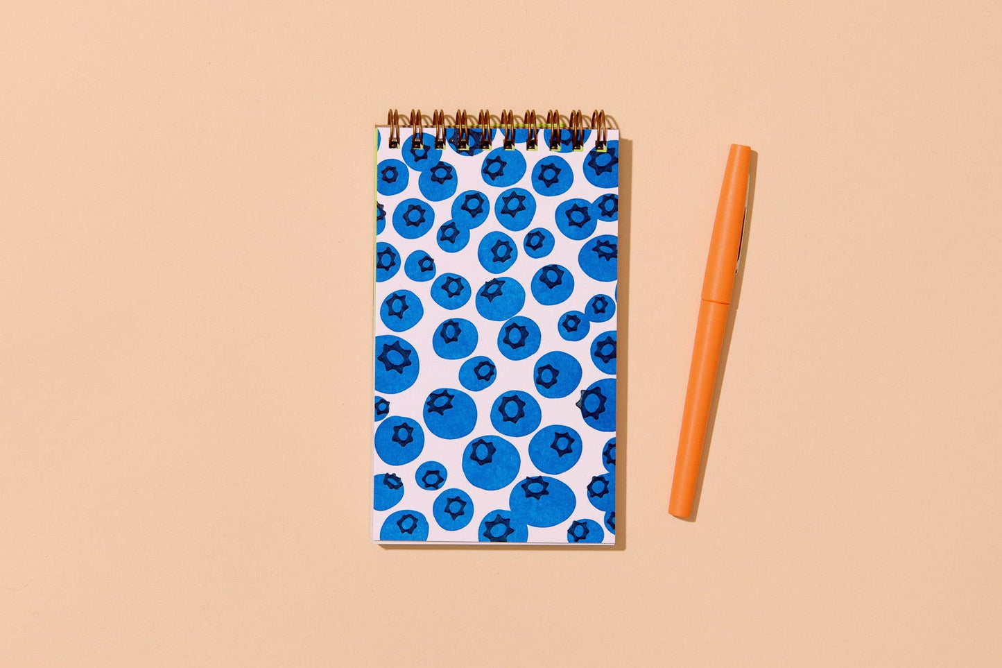Blueberry Letterpress Pocket-size Spiral Notebook - Made in USA - Foodie, Fruit, Vegetable, Garden, Berry, Back to School, Christmas Gift, Stocking Stuffer