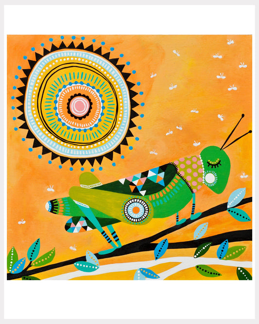 Print - Grasshopper kid art