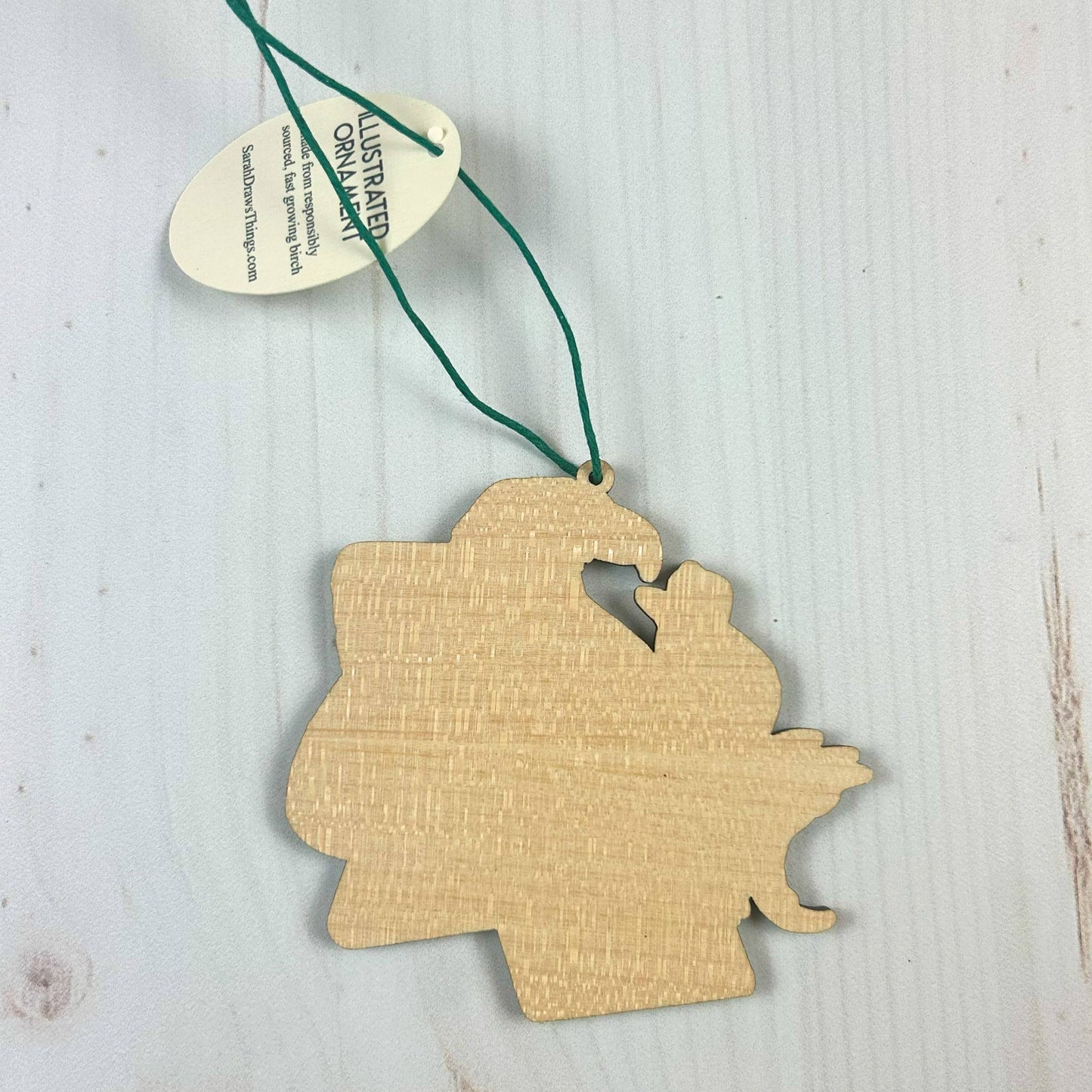 Bald Eagle Tailgate - 3.5" illustrated wooden tree ornament