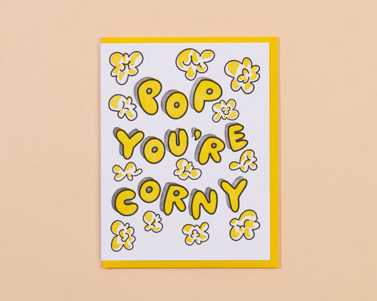 Corny Pop Letterpress Greeting Card - Father's Day