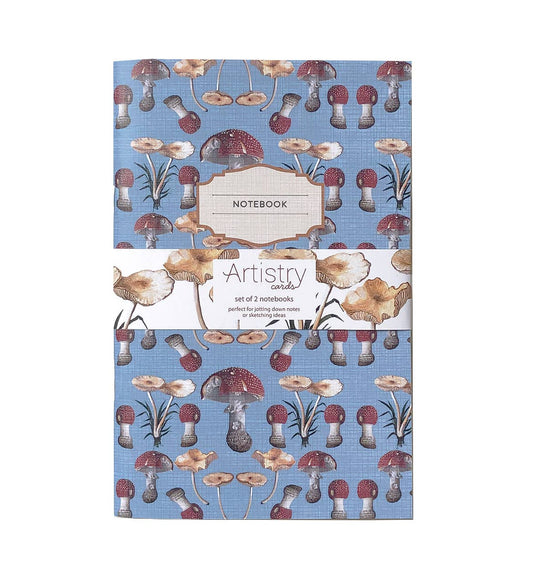Amanita Muscaria and Pink Mushrooms Notebook Set