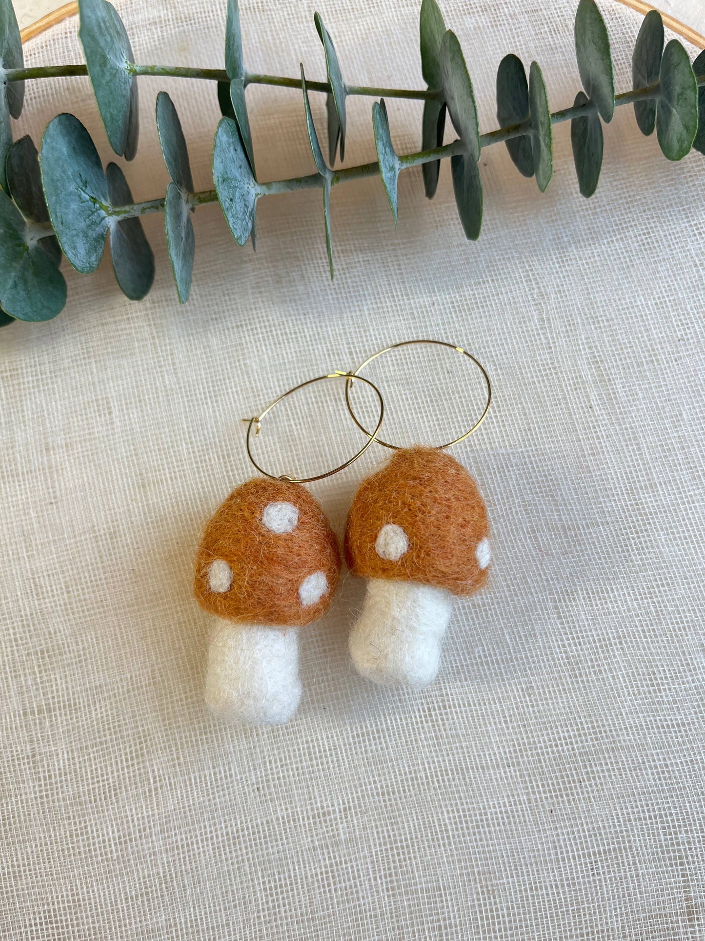 Mini Mushie Felted Earrings