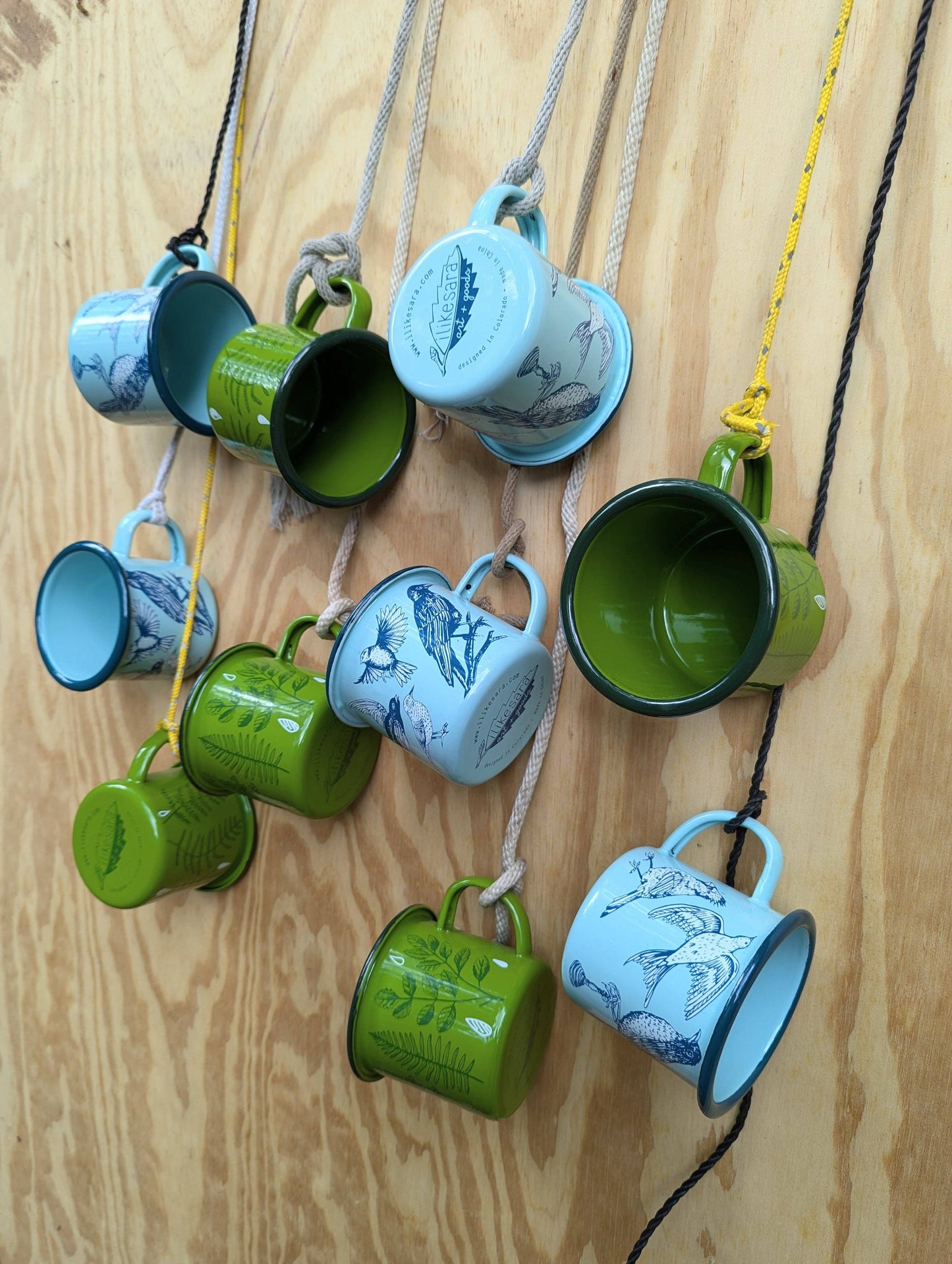 Enamel mug | blue birds