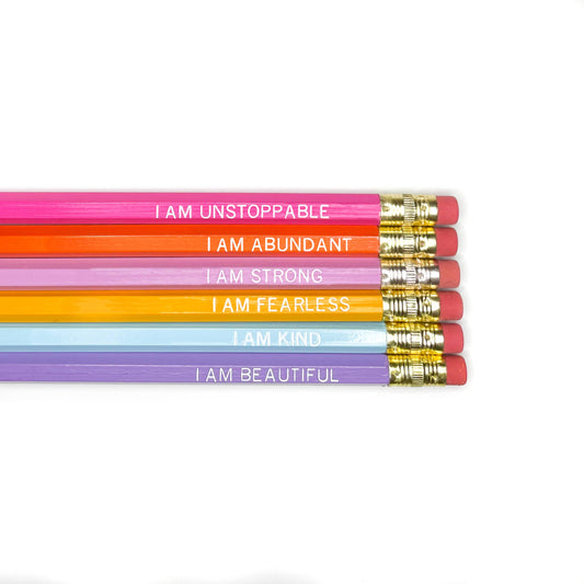Positive Affirmation set Of 6 Pencils