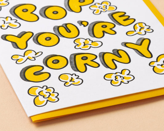 Corny Pop Letterpress Greeting Card - Father's Day