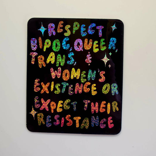 Respect sticker glitter rainbow hydroflask planner