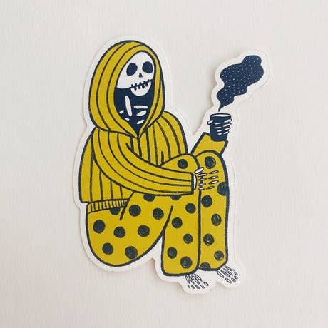 Sticker - pajama skeleton