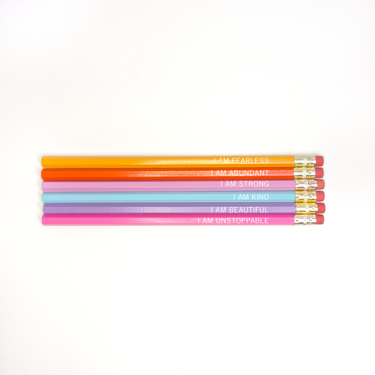 Positive Affirmation set Of 6 Pencils
