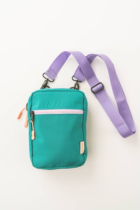 Recycled Crossbody Bag | Teal/Lavender