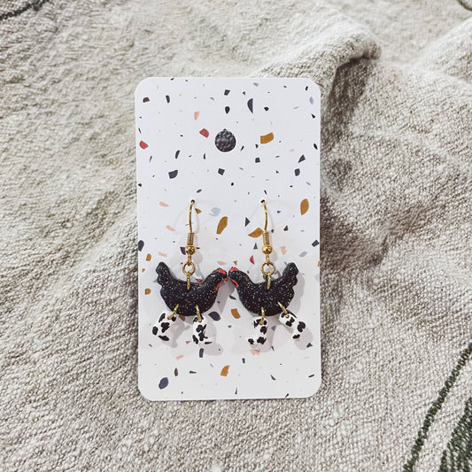 Chickens with Cowboy Boots Earrings