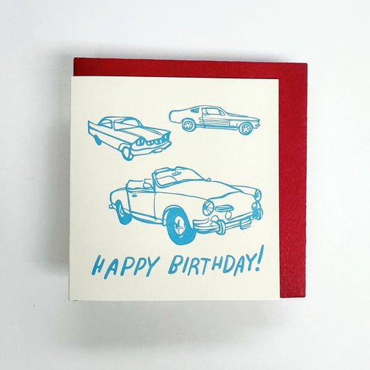 Vintage Car B-Day Mini Card