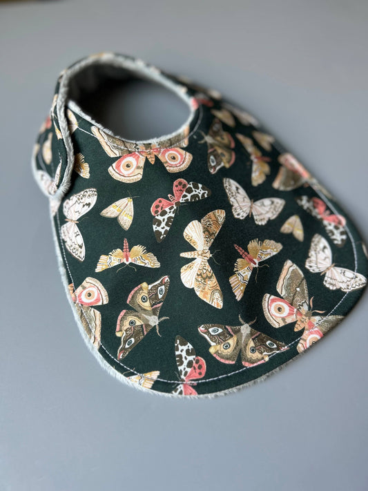 Moths and More on Dark Green bib