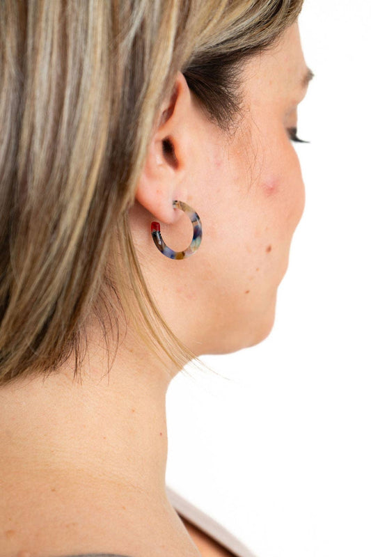 Cam Mini Hoops - Multicolor // Earrings, Gifts, Jewelry, Fall