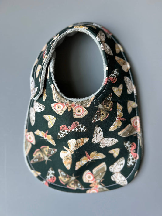 Moths and More on Dark Green bib