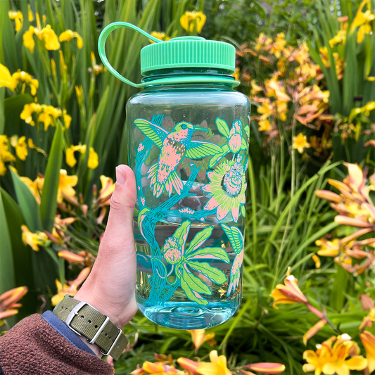 32oz Nalgene: Hummingbirds
