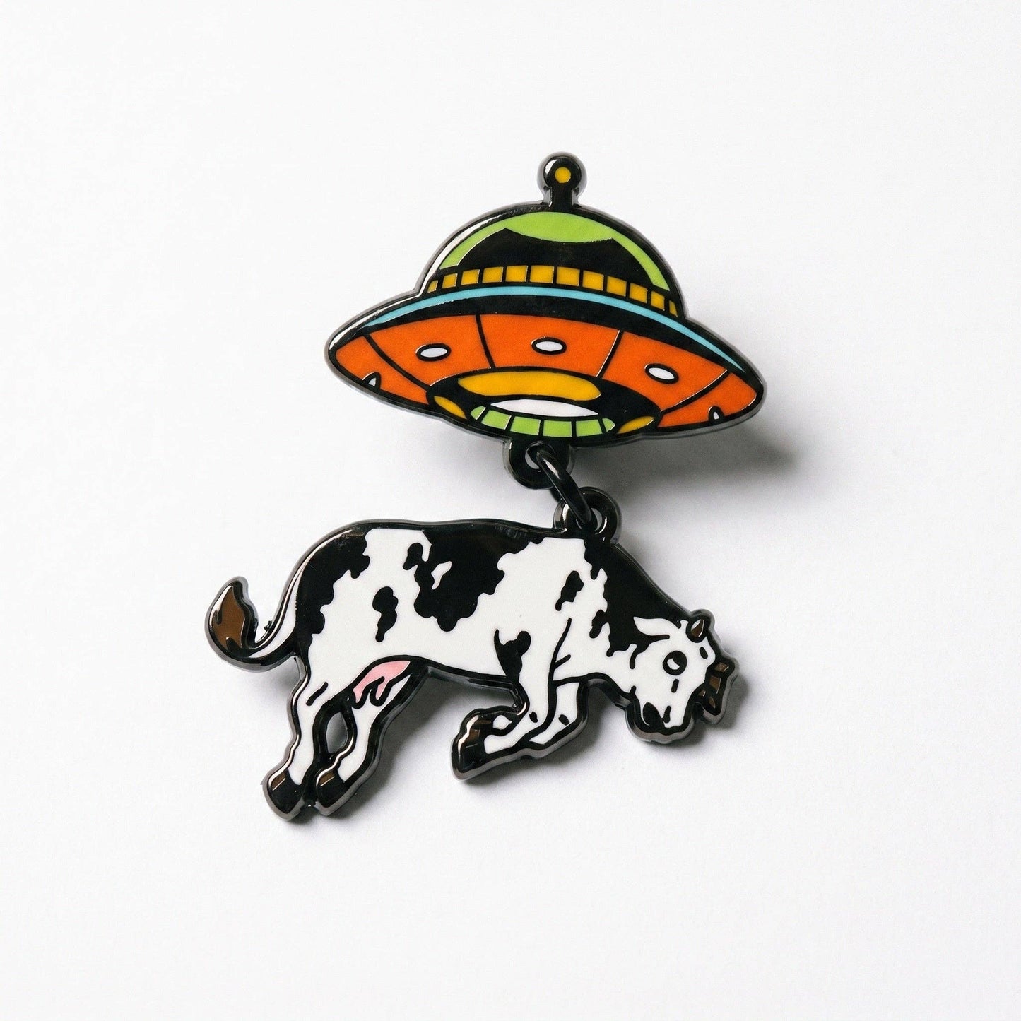 Cow Abduction UFO Pin