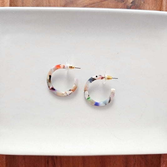 Cam Mini Hoops - Multicolor // Earrings, Gifts, Jewelry, Fall