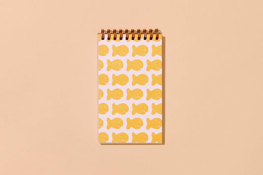 Goldfish Crackers Letterpress Spiral Pocket Size Notebook - Fathers Day Gift Mothers Day