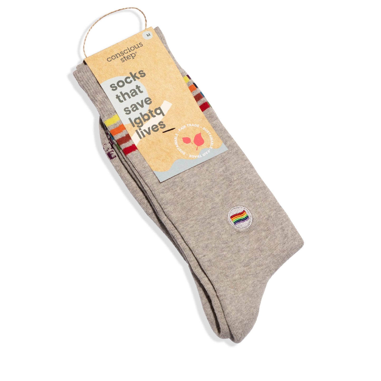 Socks that Save LGBTQ Lives (Alternating Rainbow Stripes): Medium
