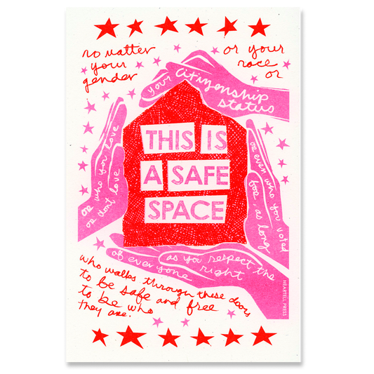 Safe Space (Resistance Pink) Risograph 11x17 Art Print