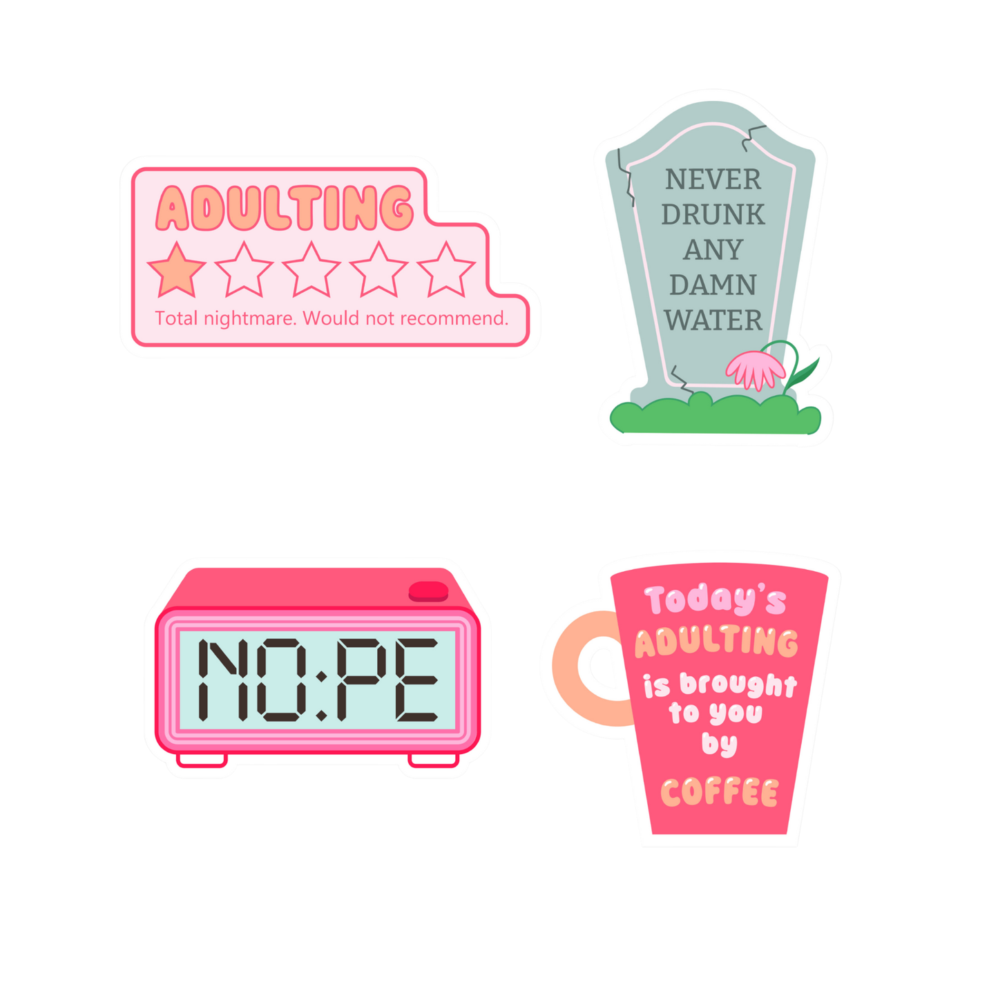 PixelPop™ Diamond Art Sticker Pack — Barely Adulting