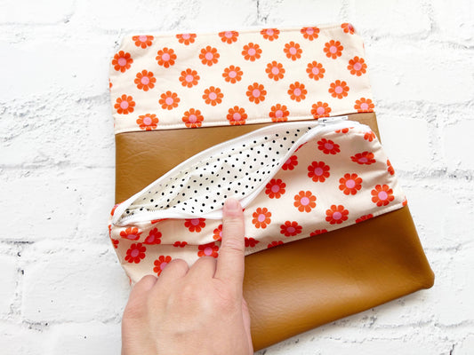 Cosmetic bag, Flat Make up bag, Zipper Pouch