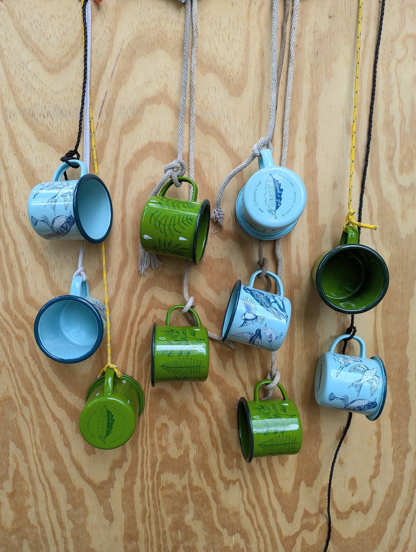 Enamel mug | blue birds