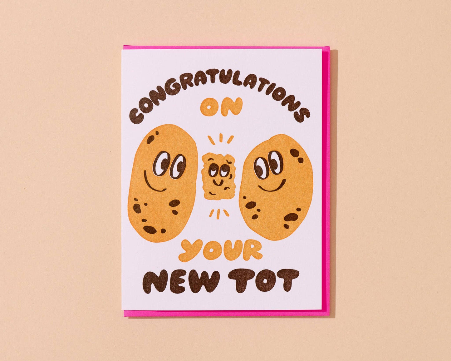 New Tot Potato New Baby Card Letterpress