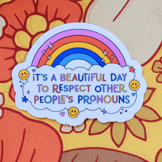 Respect pronouns sticker lgbtq hydroflask planner