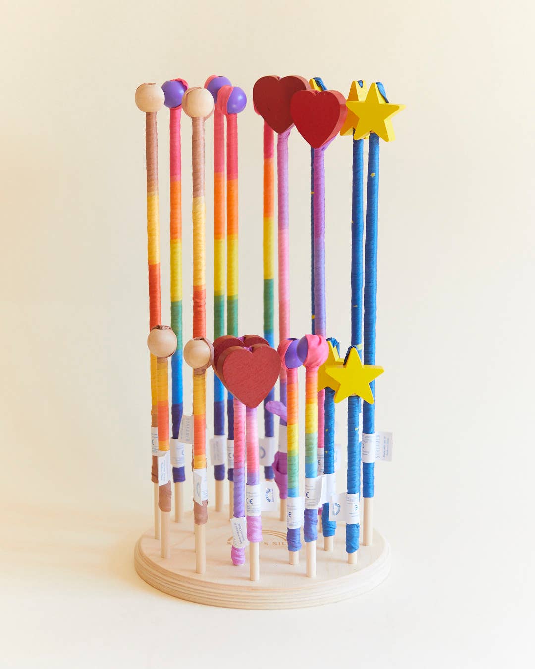 Silk & Wood Wand for Dancing, Dress Up & Pretend Play -Heart