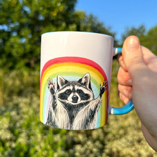 Rainbow Raccoon Pride Mug