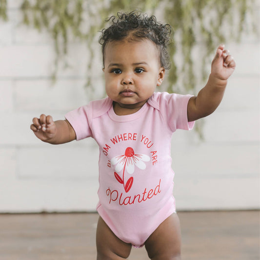 Bloom Where You Are Planted Baby Onesie, Baby bodysuit, And Though She Be But Little, She is Fierce baby onesie, Baby Clothing