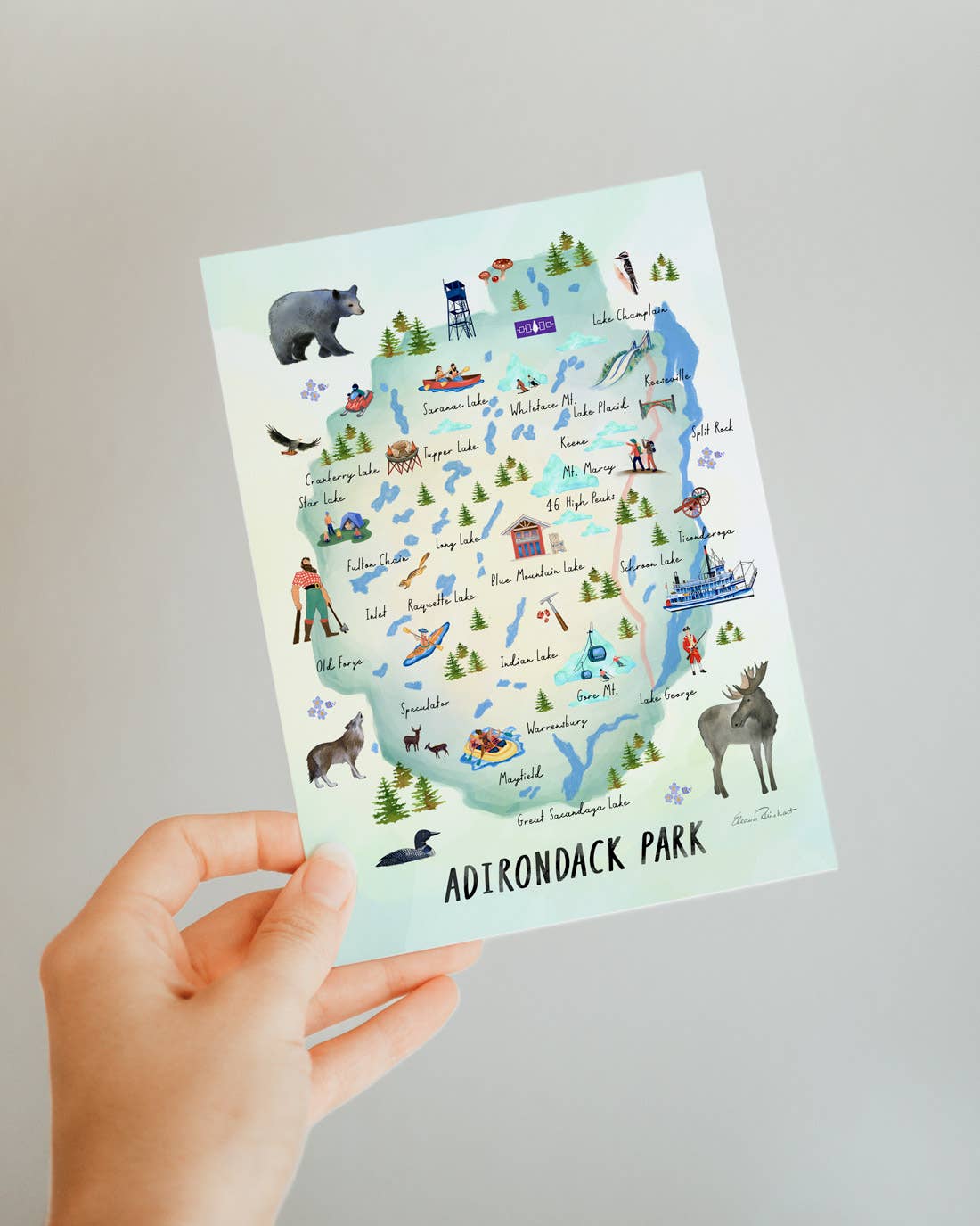 Adirondack Park Folded Notecard, Individual Card