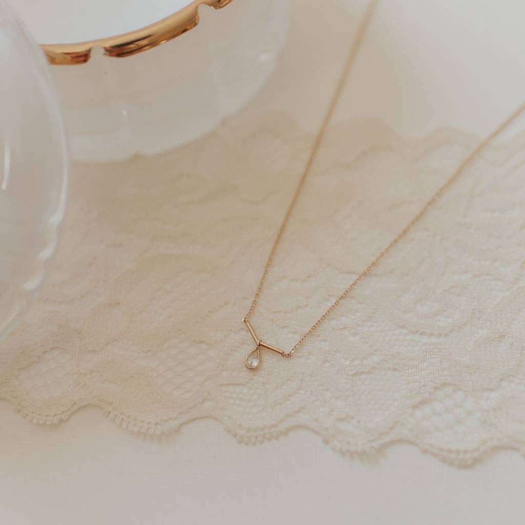 Harper Diamond Teardrop Necklace