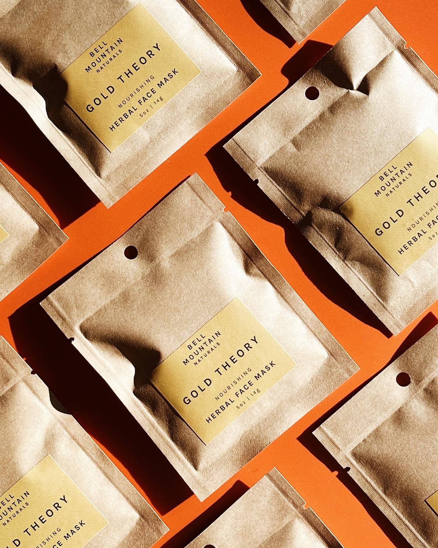 Gold Theory botanical face mask. .5 oz compostable packaging