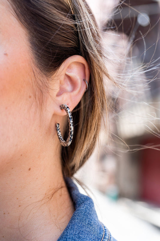 Camy Hoops - Black Dot // Gift, Earrings, Jewelry, Fall